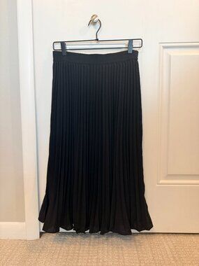 NWT Grace Karin Pleated Chiffon Midi Skirt - Black, Size L